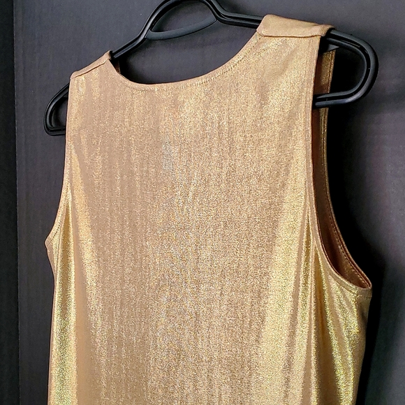 Bianca Nygard Gold Metallic Twist Tank - Size 8 - Picture 7 of 10